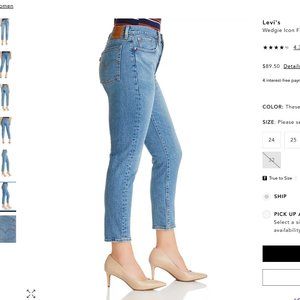 NWOT LEVI'S - Wedgie Icon Fit Tapered Jeans in These Dreams Sz 29 Bloomingdales